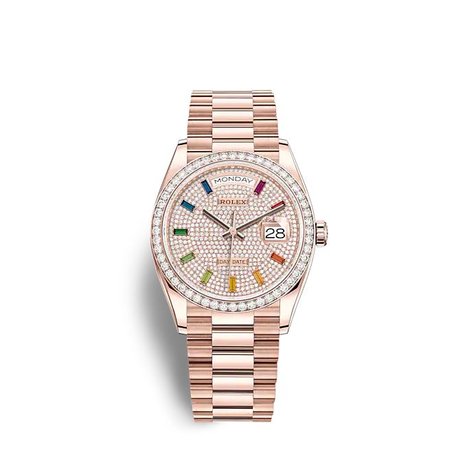 Rolex Day-Date 36 Everose gold Ref# 128345RBR-0042