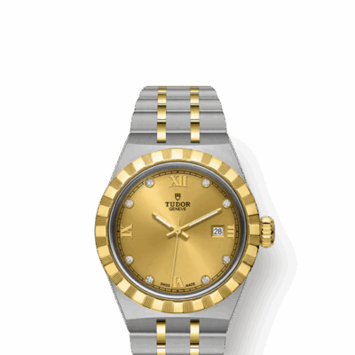 Tudor Royal, Stainless Steel and 18k Yellow Gold with Diamond-set, 28mm, Ref# M28303-0006