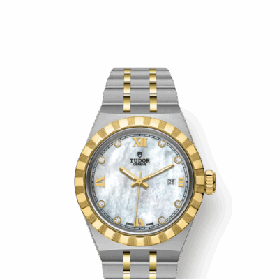 Tudor Royal, Stainless Steel and 18k Yellow Gold with Diamond-set, 28mm, Ref# M28303-0007