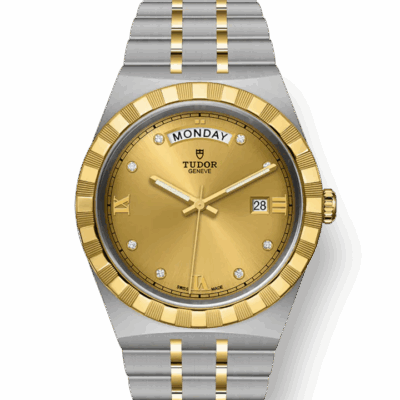 Tudor Royal, Stainless Steel and 18k Yellow Gold with Diamond-set, 41mm, Ref# M28603-0006