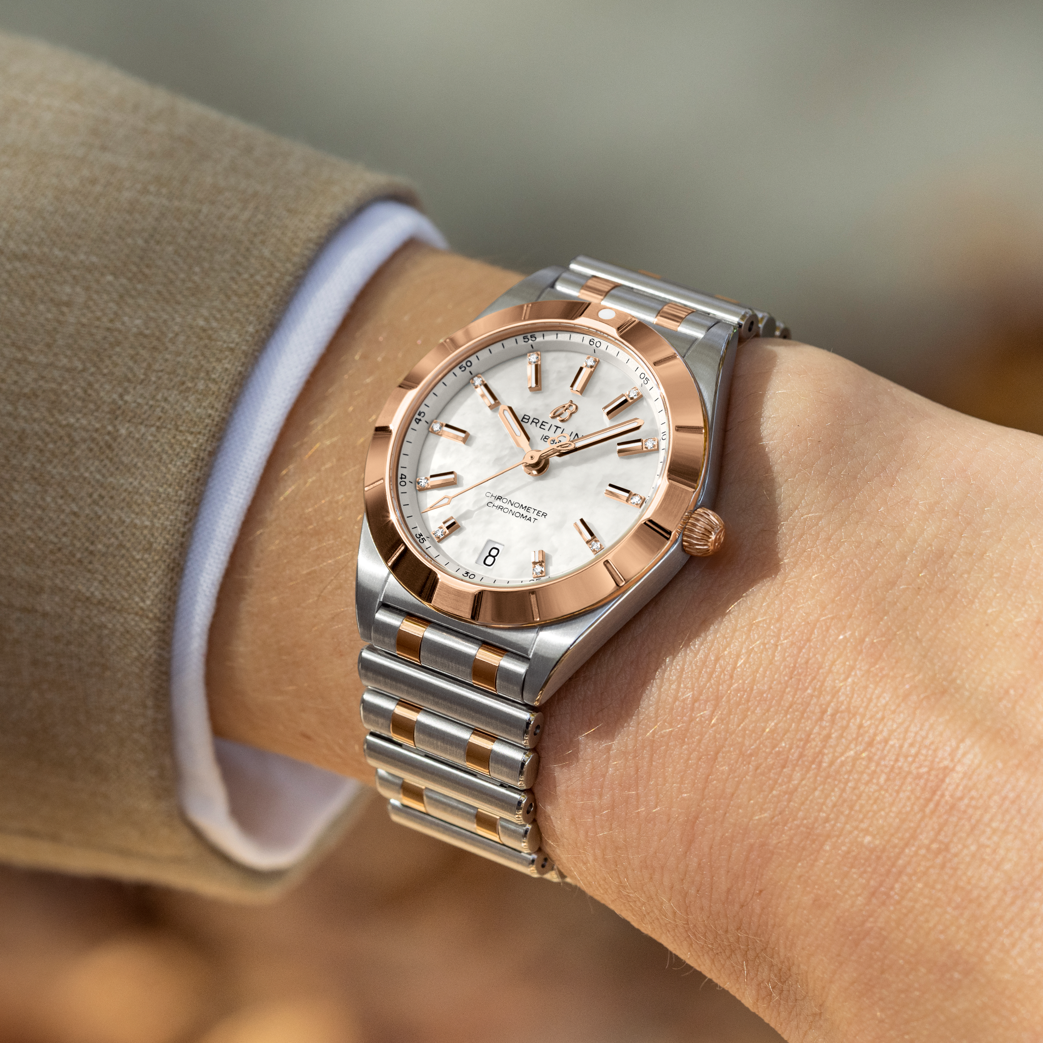 Breitling Chronomat 32, Stainless Steel, 18k Red Gold and 11 Diamonds, Ref# U77310101A2U1, Unworn 2024 - Image 5