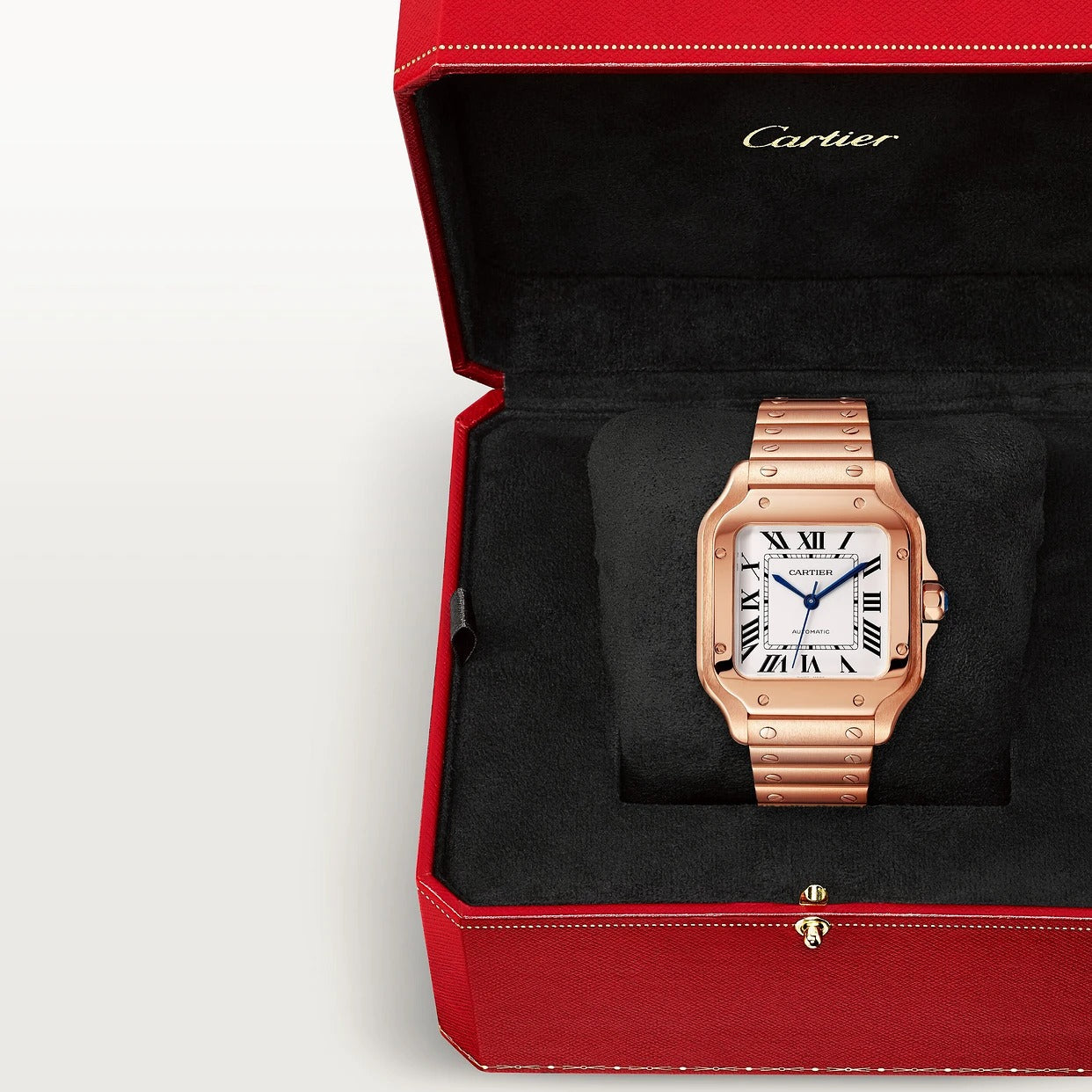 Unworn Cartier Santos de Cartier, 18k Rose Gold, 35.1mm, Ref# WGSA0031, box and papers - Image 9