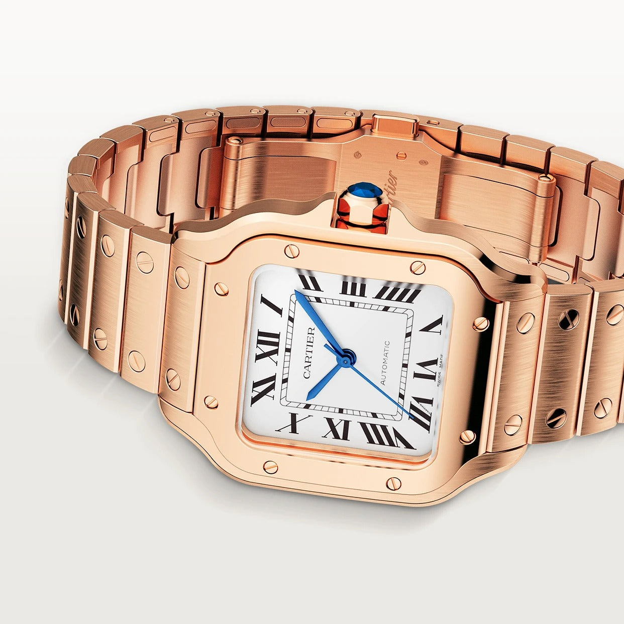 Unworn Cartier Santos de Cartier, 18k Rose Gold, 35.1mm, Ref# WGSA0031, box and papers - Image 3