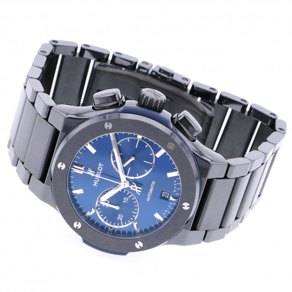 Hublot Classic Fusion Chronograph Automatic 45mm Ceramic Blue, Ref# 520.CM.7170.CM - Image 6