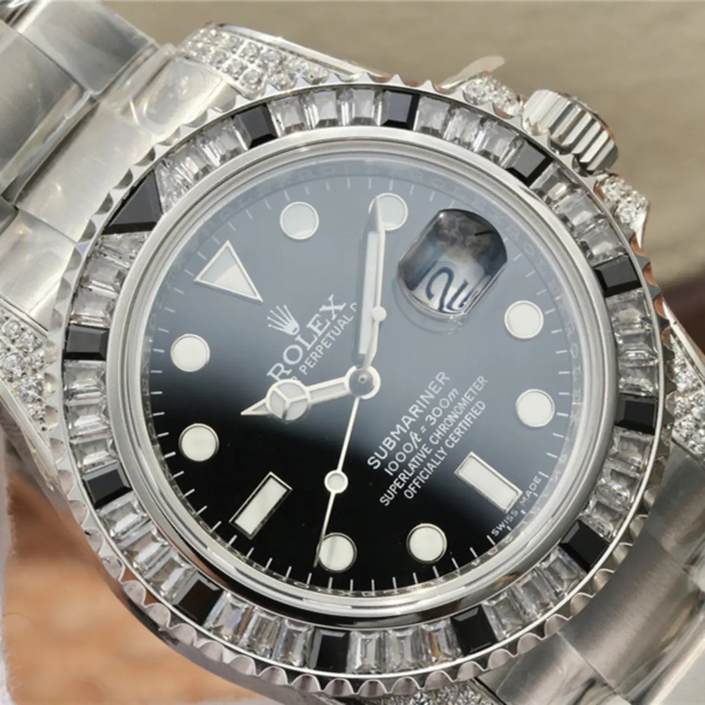 Rolex Submariner Date Silver Black Diamond, 40mm, Ref#116610LN - Image 12