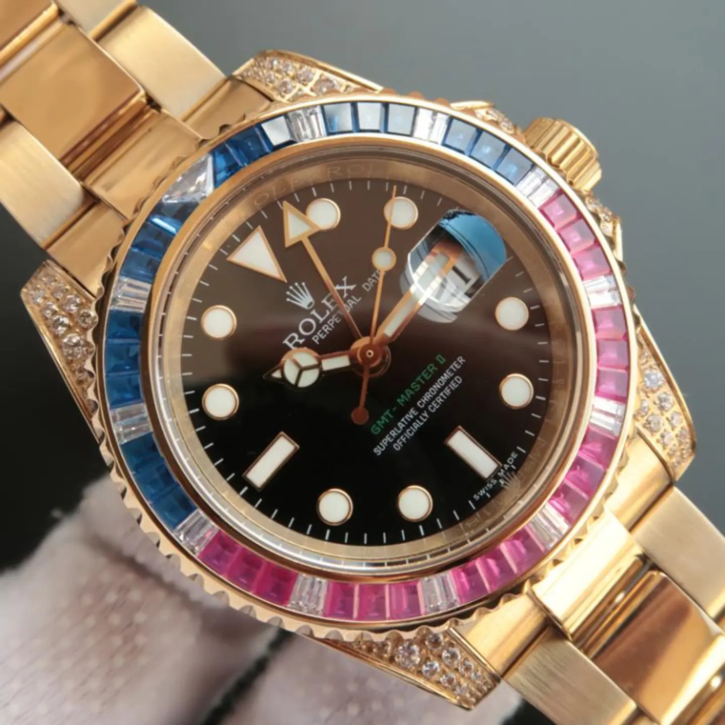 Rolex Submariner Golden Blue / Red Diamond Black Dial 40mm - Image 3