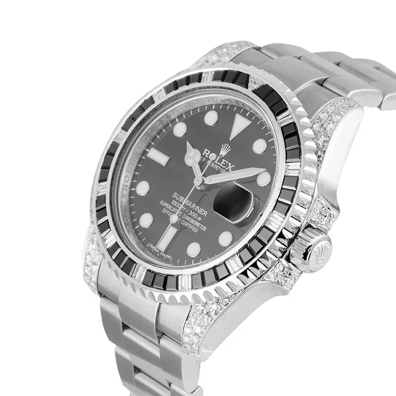 Rolex Submariner Date Silver Black Diamond, 40mm, Ref#116610LN - Image 4